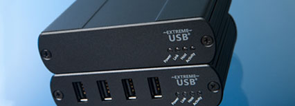 4-Port USB 2.0 Simultaneous Users Interaction Extender Solution up to 100m over a GigE LAN or single CAT 5e/6/7 Cable